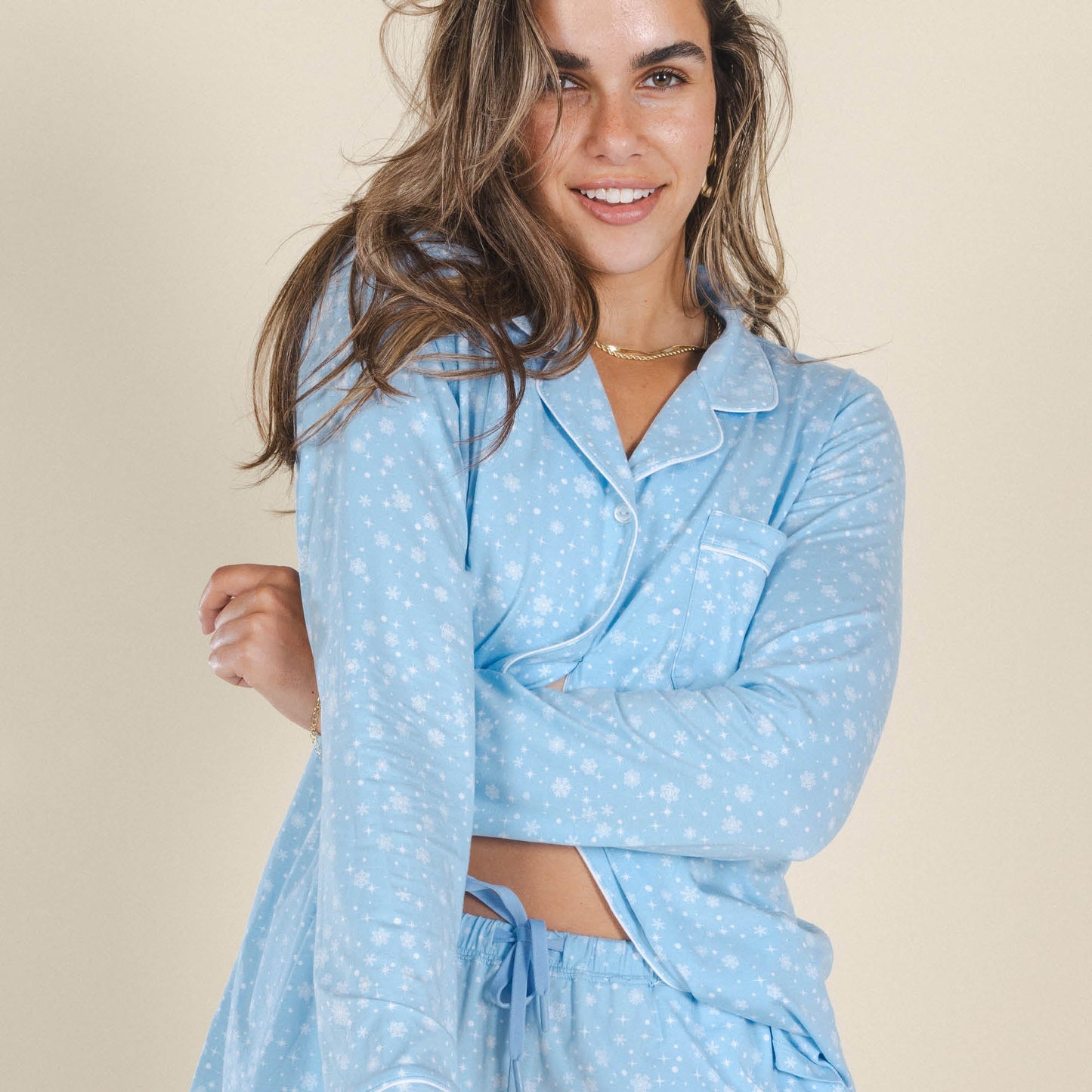 The Flurry Up | Snowflakes SleepDeep™ Women’s Long Sleeve Pajama Set