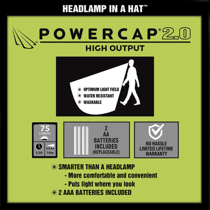 POWERCAP 2.0 Mike Iaconelli Pro Series Fishing LED Lighted Headlamp Hat