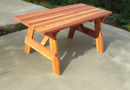 Super Deck Redwood Picnic Table