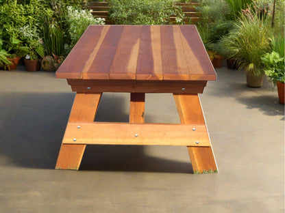 Super Deck Redwood Picnic Table