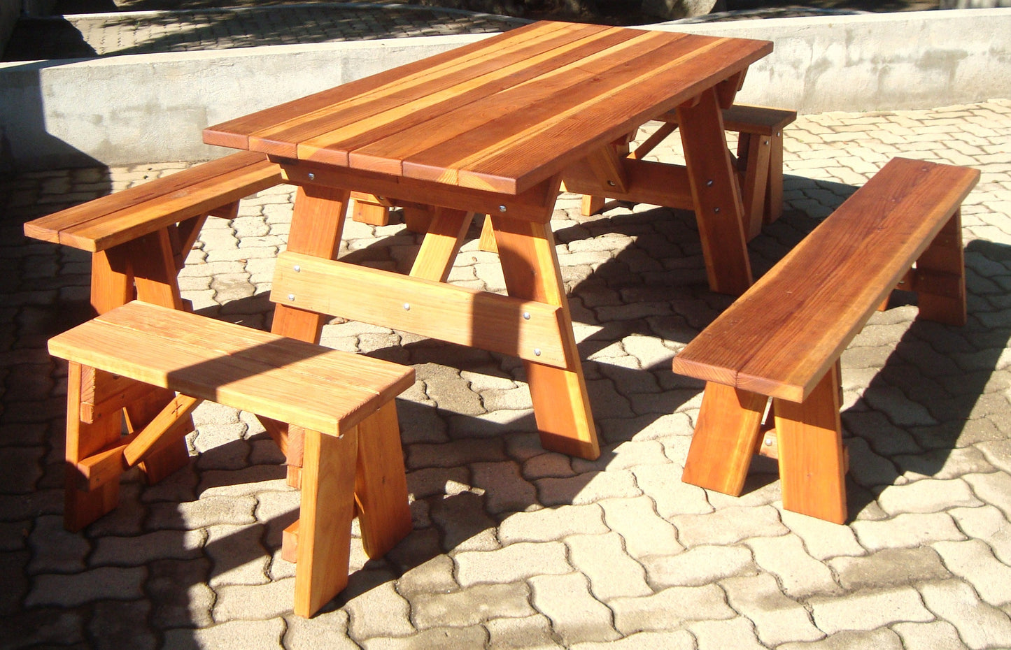 Outdoor Picnic Redwood Bench