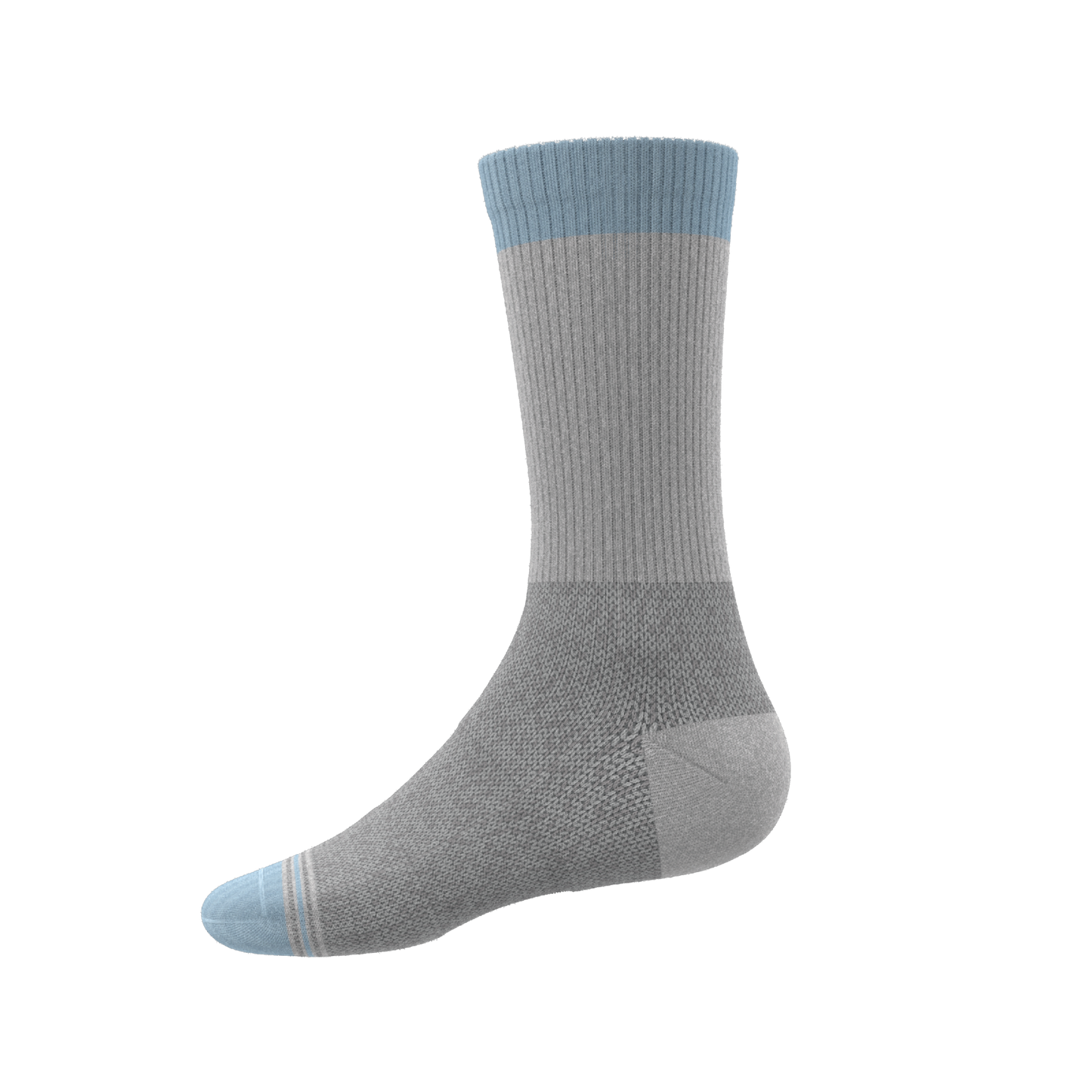 The Pacific Blue | Blue Grey Tri Color Block Heel Hammock™ Crew Socks 3 Pack