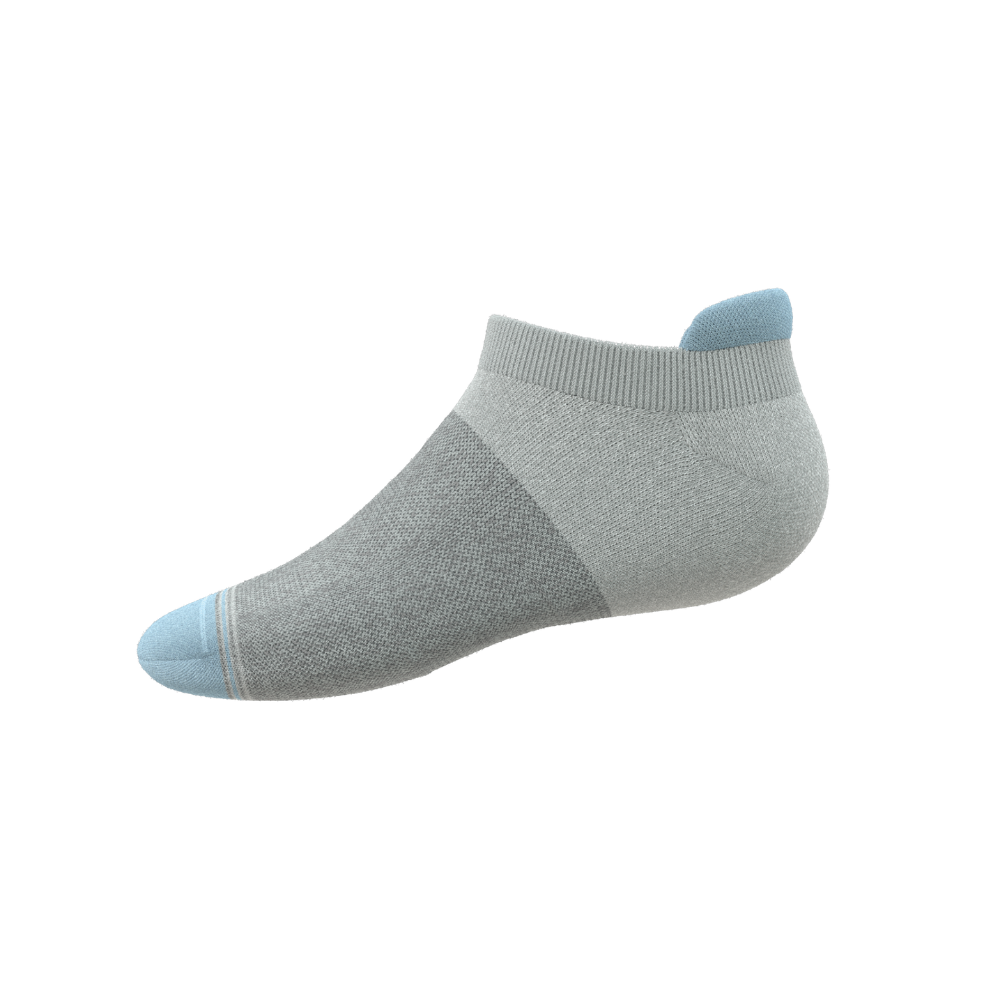 The Pacific Blue | Blue Grey Tri Color Block Heel Hammock™ Ankle Socks 3 Pack