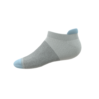 The Pacific Blue | Blue Grey Tri Color Block Heel Hammock™ Ankle Socks 3 Pack