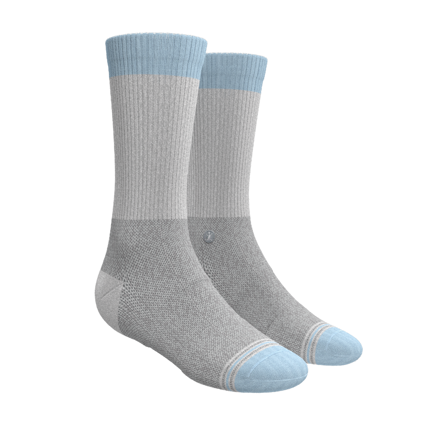 The Pacific Blue | Tri Color Block Heel Hammock™ Crew Socks