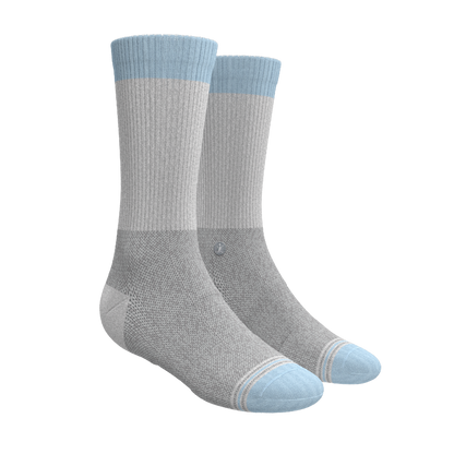 The Pacific Blue | Tri Color Block Heel Hammock™ Crew Socks