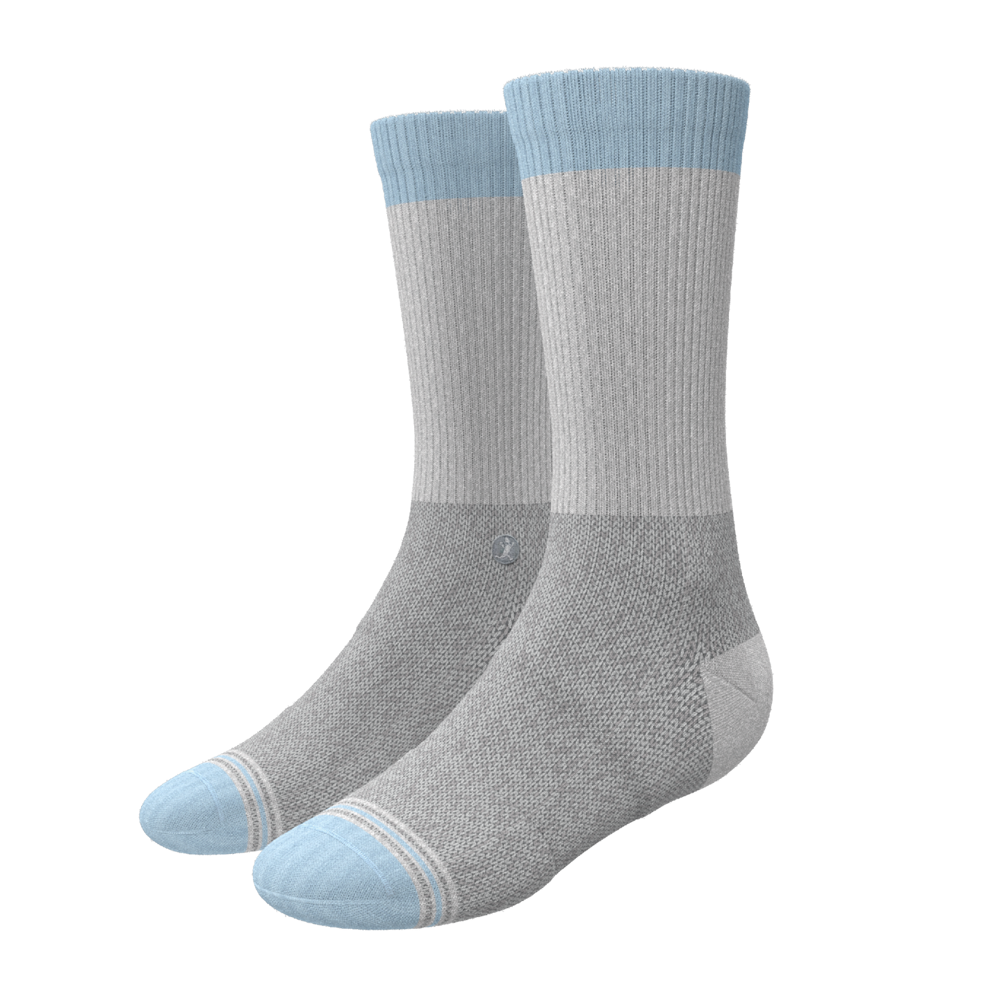 The Pacific Blue | Tri Color Block Heel Hammock™ Crew Socks