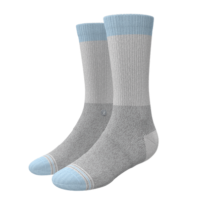 The Pacific Blue | Tri Color Block Heel Hammock™ Crew Socks