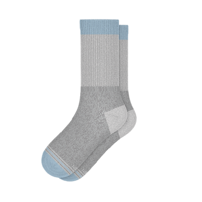 The Pacific Blue | Tri Color Block Heel Hammock™ Crew Socks