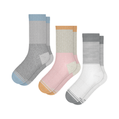 The Color Block Mix Pack | Tri Color Block Heel Hammock™ Crew Socks 3 Pack