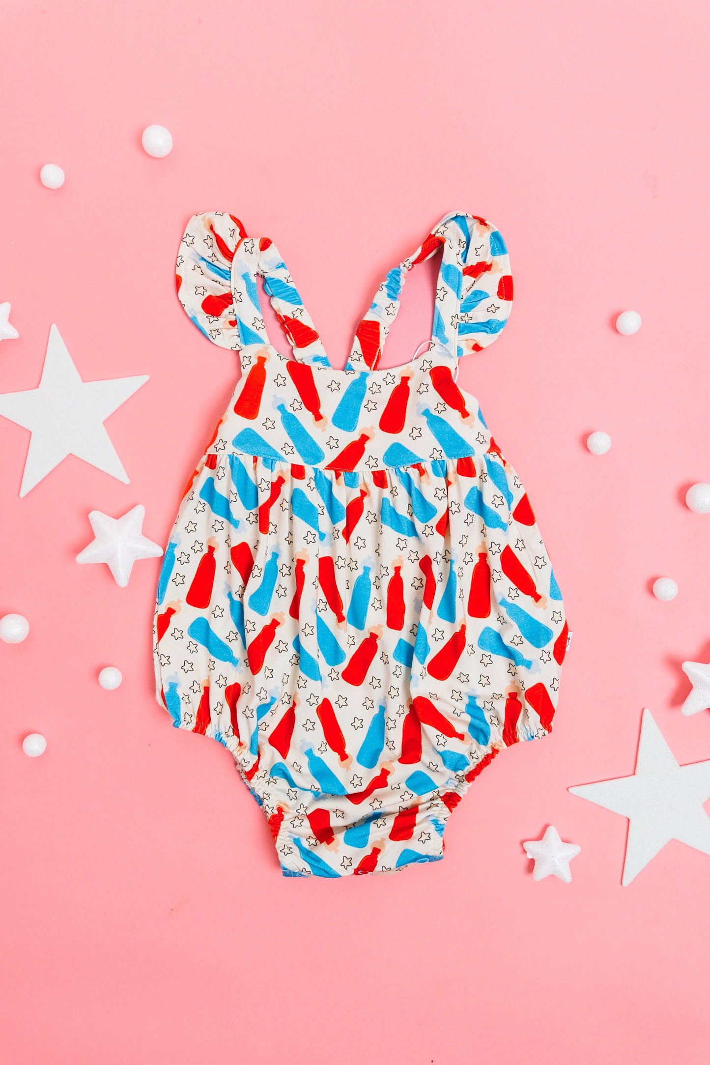 BURSTING RED WHITE & BLUE DREAM BUBBLE ROMPER