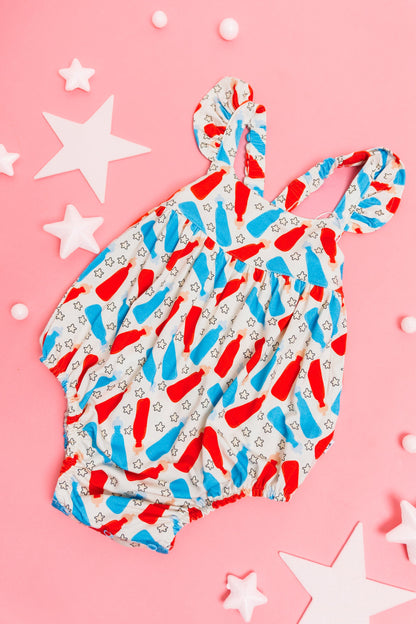 BURSTING RED WHITE & BLUE DREAM BUBBLE ROMPER