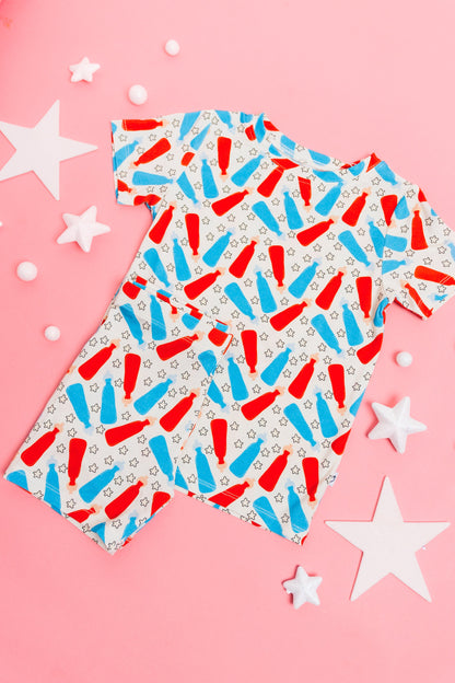 BURSTING RED WHITE & BLUE DREAM SHORT SET