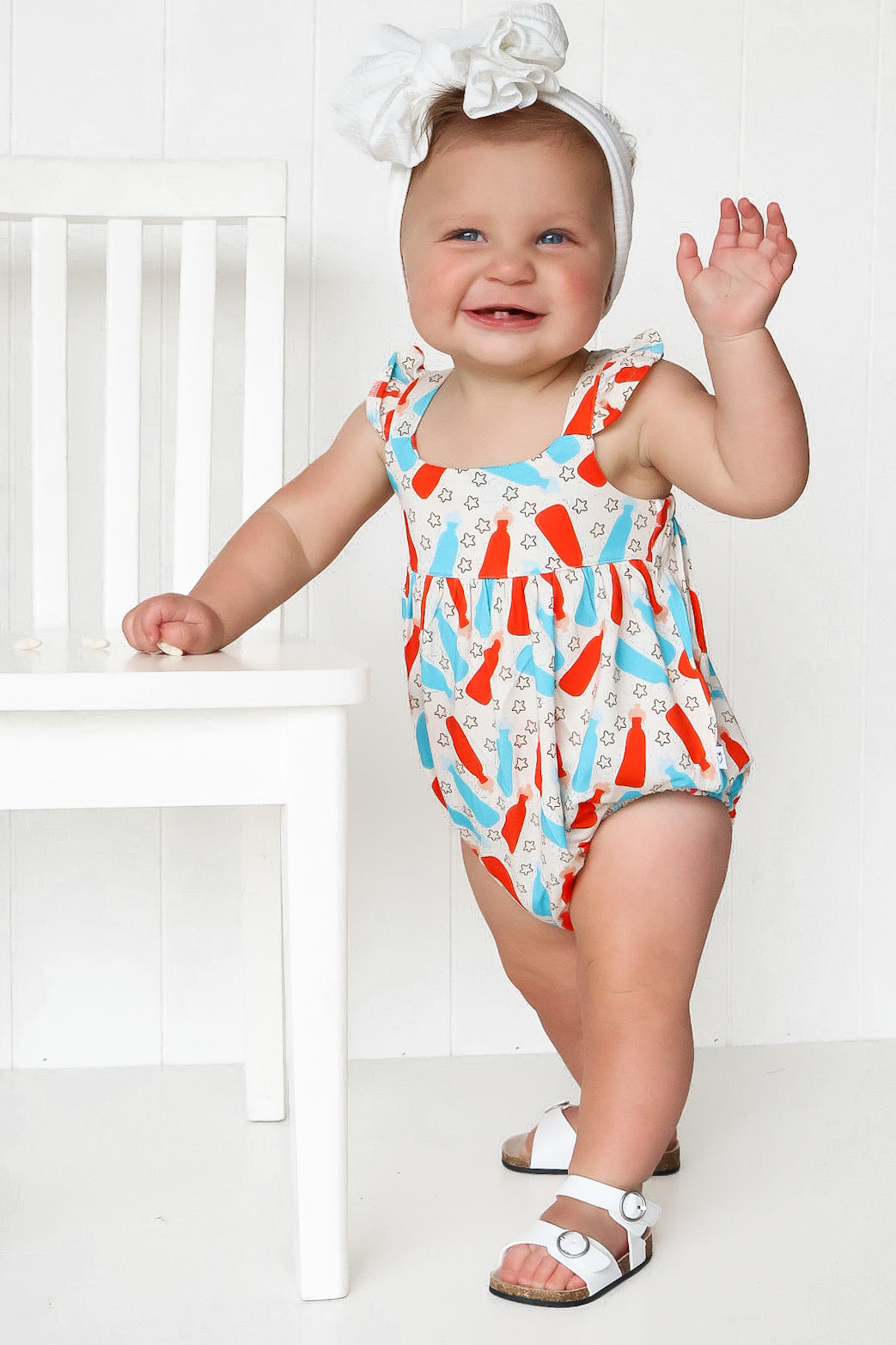 BURSTING RED WHITE & BLUE DREAM BUBBLE ROMPER