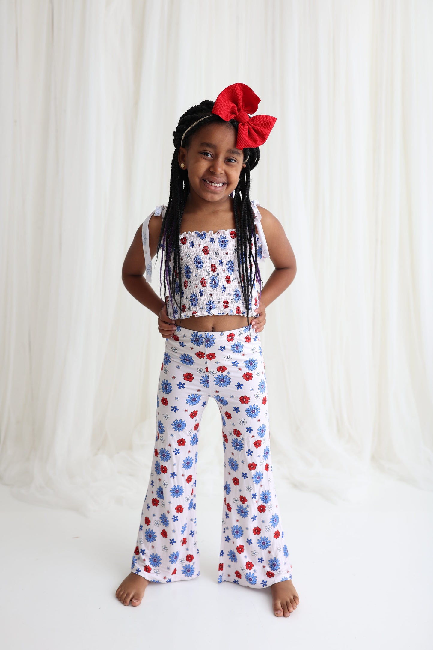 EXCLUSIVE FREEDOM BLOOMS DREAM SMOCKED FLARE SET