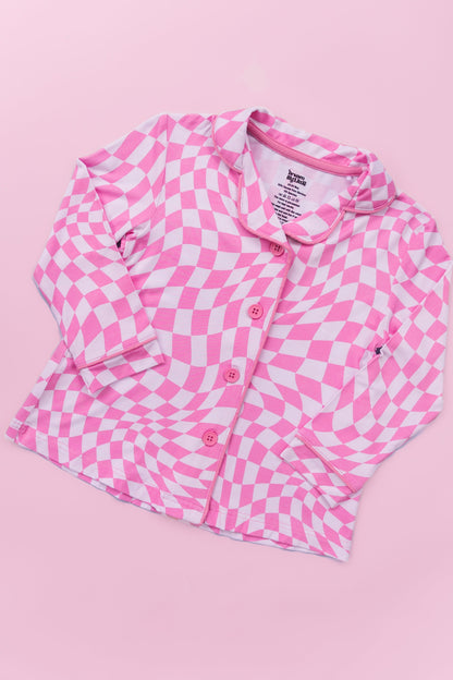 BUBBLEGUM WAVY CHECKERS GIRL'S DREAM GOWN