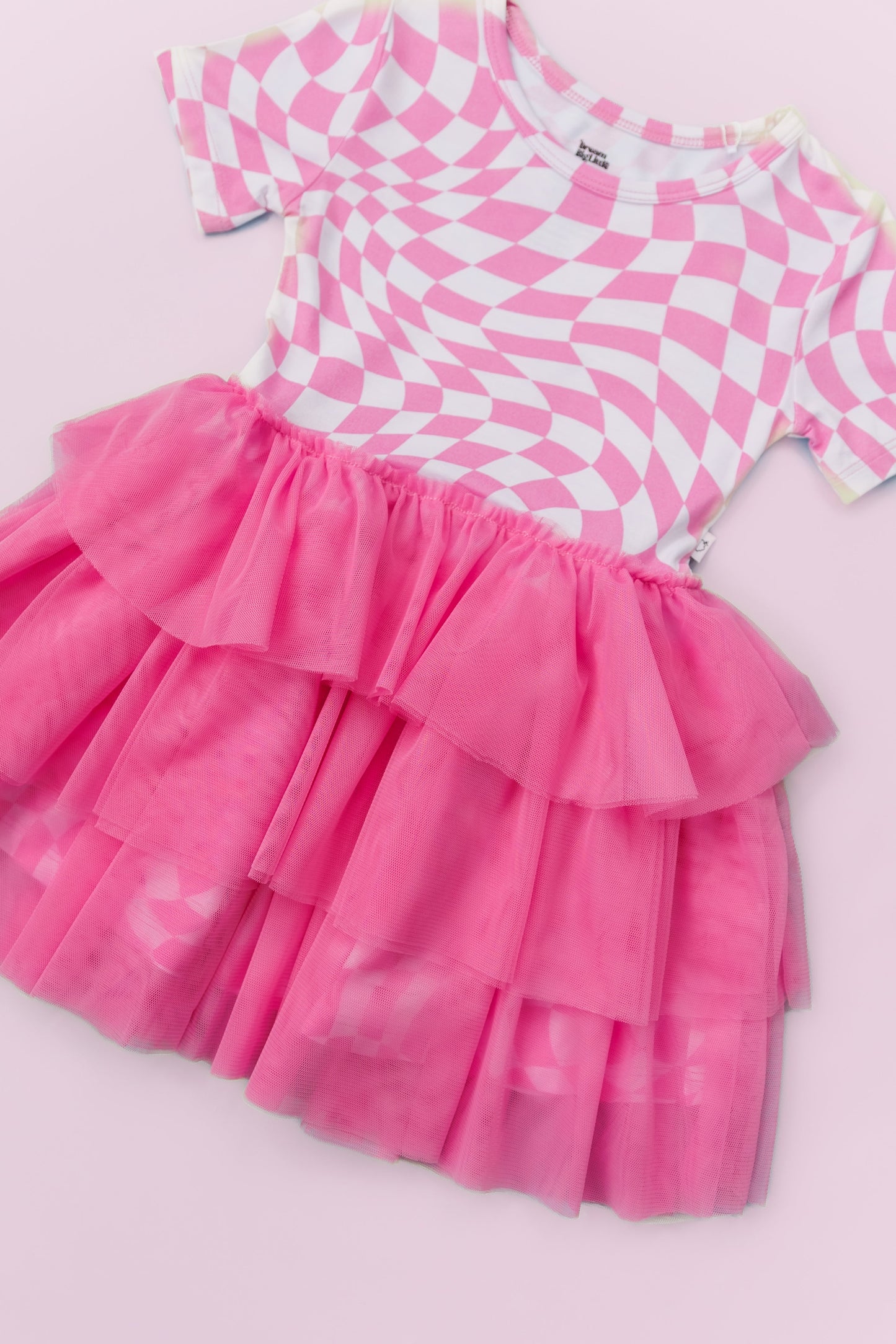 BUBBLEGUM WAVY CHECKERS DREAM TUTU DRESS