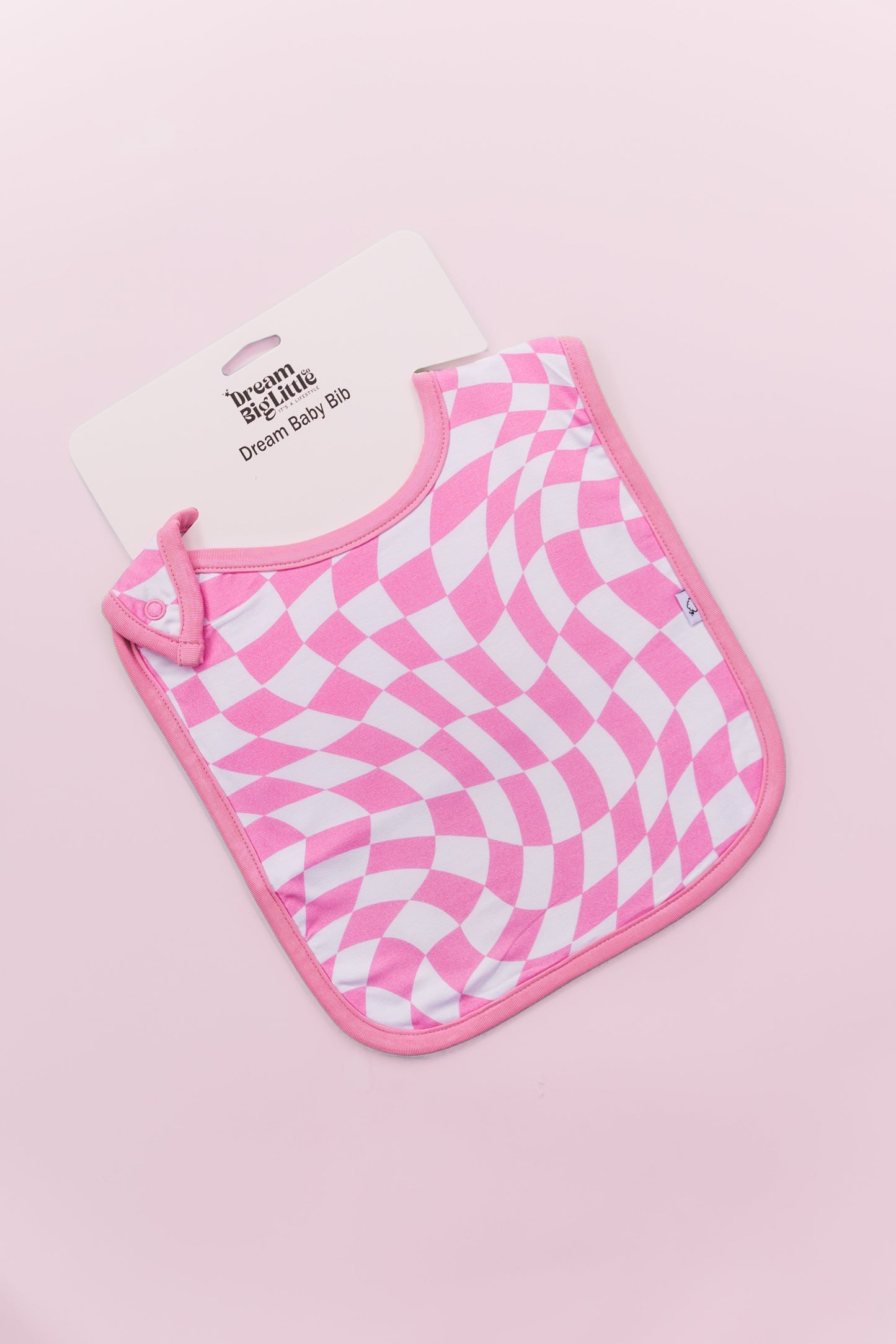 BUBBLEGUM WAVY CHECKERS DREAM BABY BIB