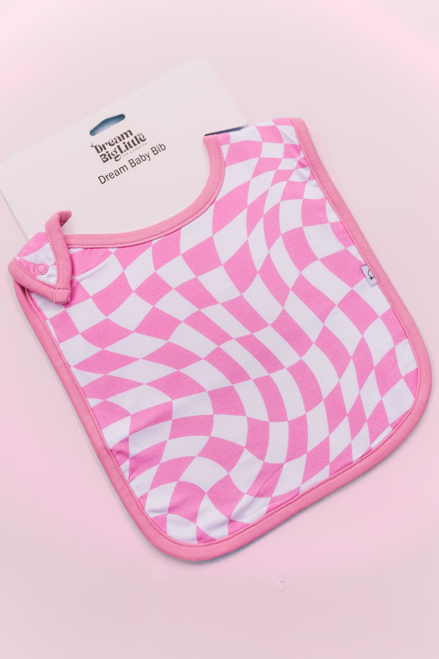 BUBBLEGUM WAVY CHECKERS DREAM BABY BIB