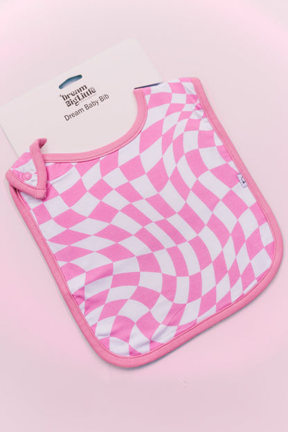 BUBBLEGUM WAVY CHECKERS DREAM BABY BIB