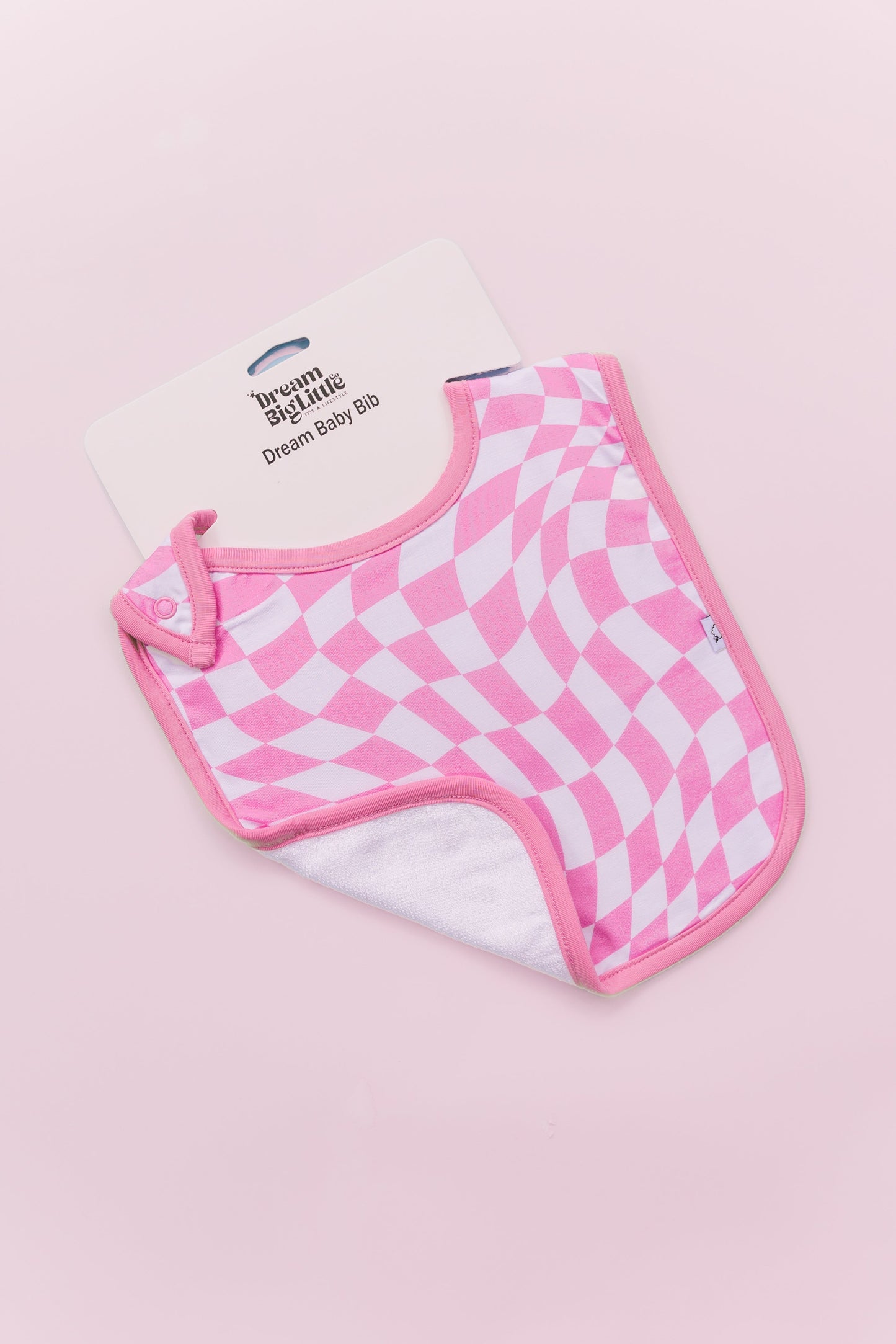 BUBBLEGUM WAVY CHECKERS DREAM BABY BIB