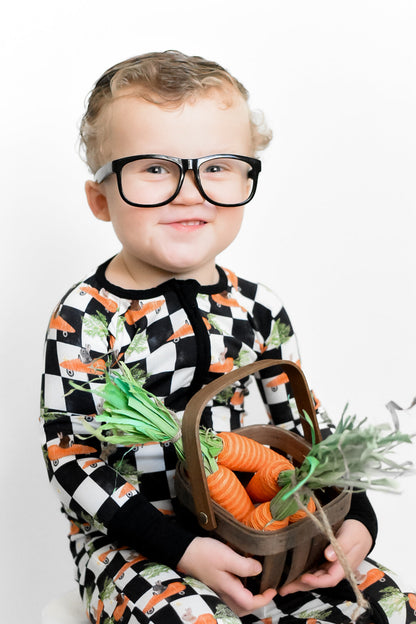 RACING CARROT CHECKERS DREAM ROMPER