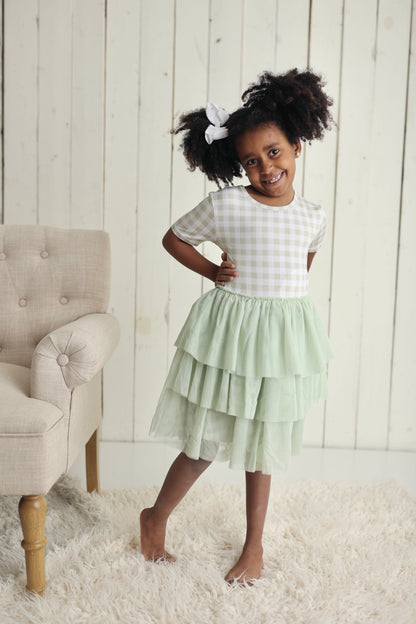 SAGE GINGHAM DREAM TUTU DRESS