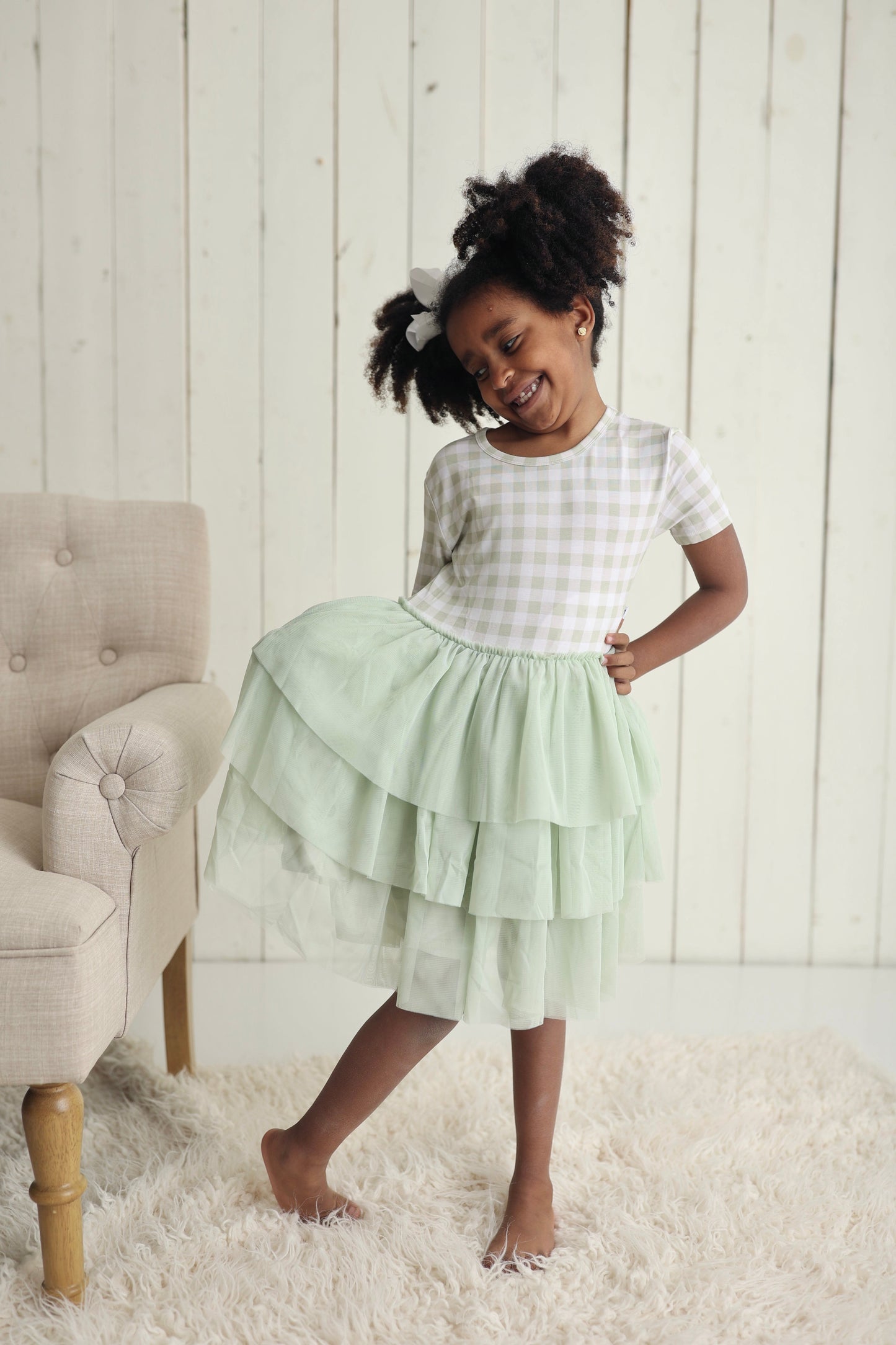 SAGE GINGHAM DREAM TUTU DRESS