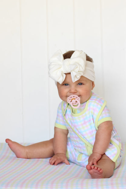 SPRING GINGHAM DREAM BABY BIB