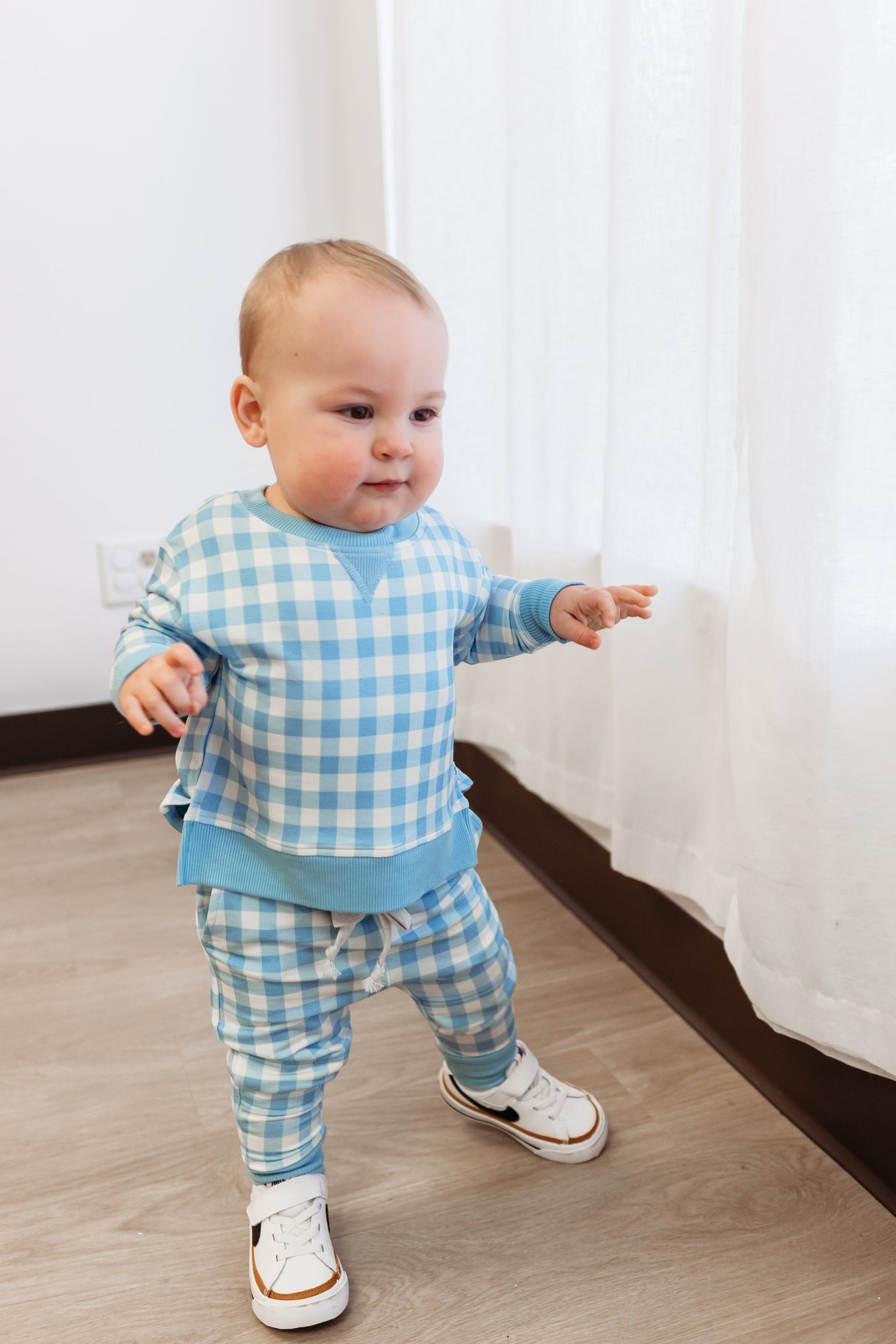 SKY BLUE GINGHAM DREAM JOGGER