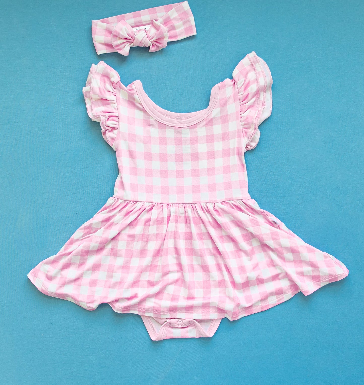 TAFFY PINK GINGHAM DREAM BODYSUIT DRESS