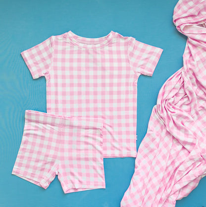 TAFFY PINK GINGHAM DREAM SHORT SET