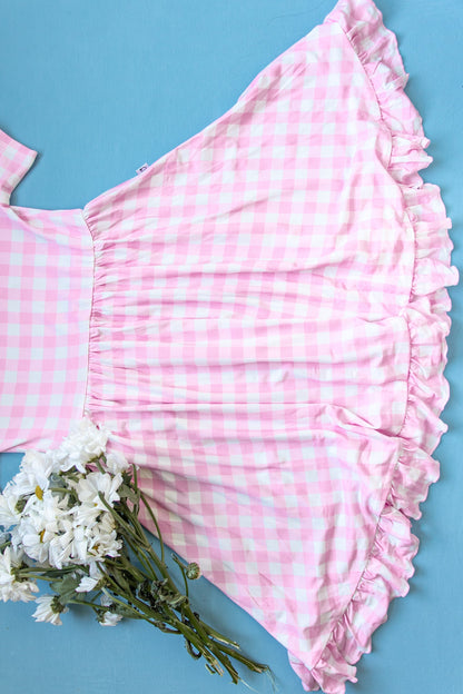 TAFFY PINK GINGHAM DREAM RUFFLE DRESS