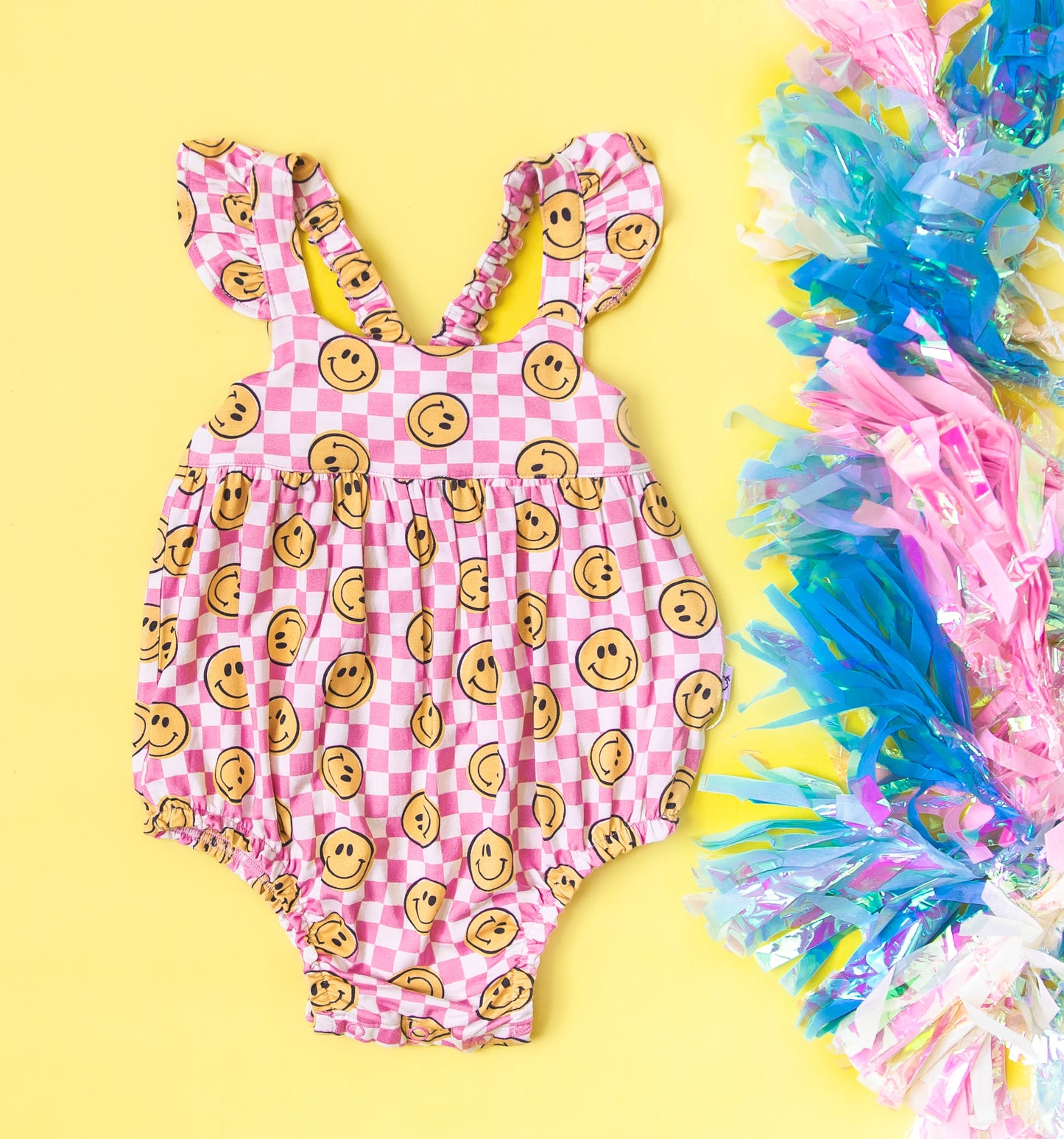 BLUSHIN' CHECKERS DREAM BUBBLE ROMPER