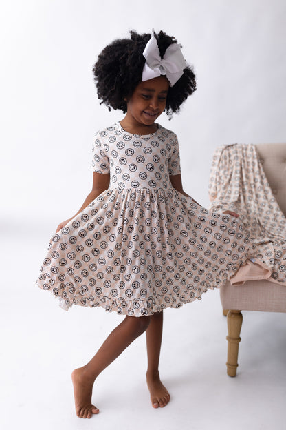 SANDY SMILES CHECKERS DREAM RUFFLE DRESS