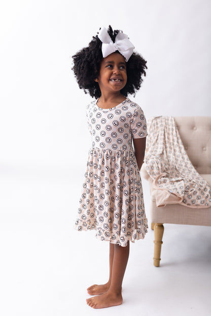 SANDY SMILES CHECKERS DREAM RUFFLE DRESS