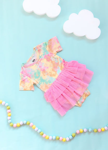 RAINBOW CLOUDS DREAM TUTU BODYSUIT DRESS