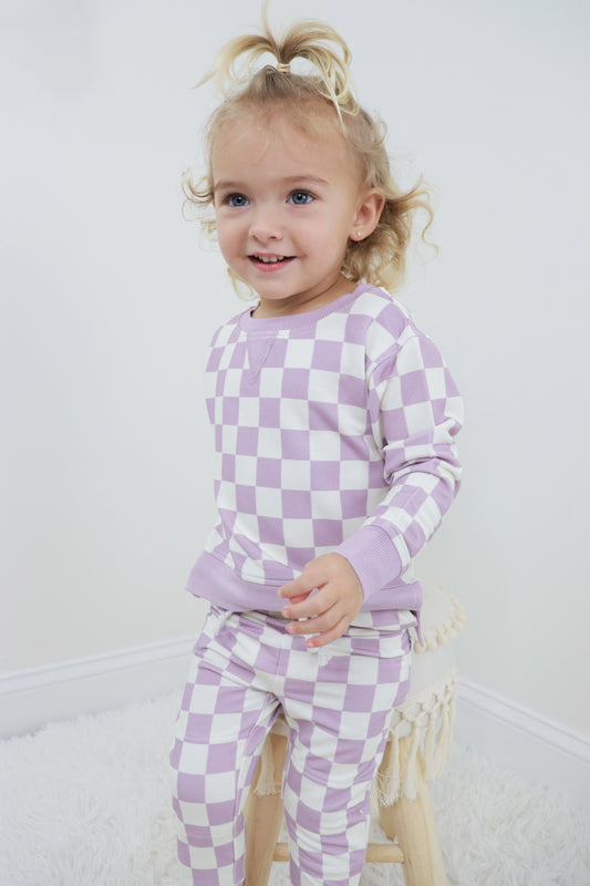 PERIWINKLE CHECKERS DREAM PULLOVER