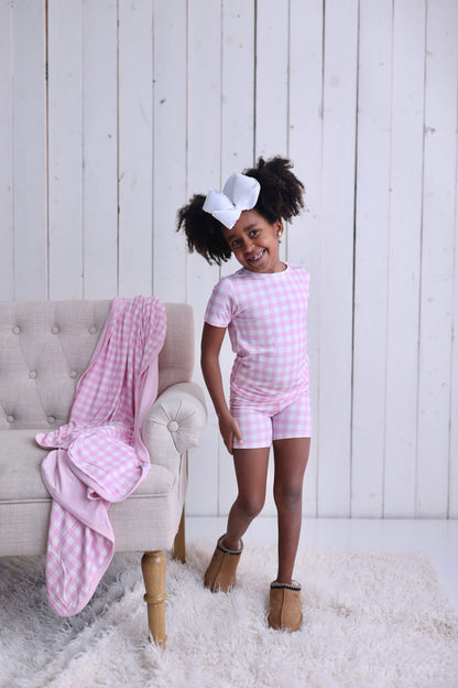 TAFFY PINK GINGHAM DREAM SHORT SET