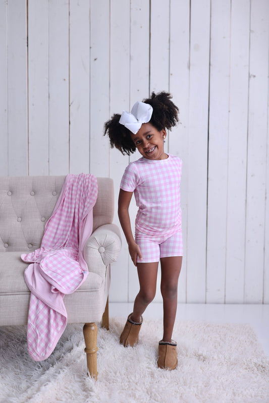 TAFFY PINK GINGHAM DREAM SHORT SET