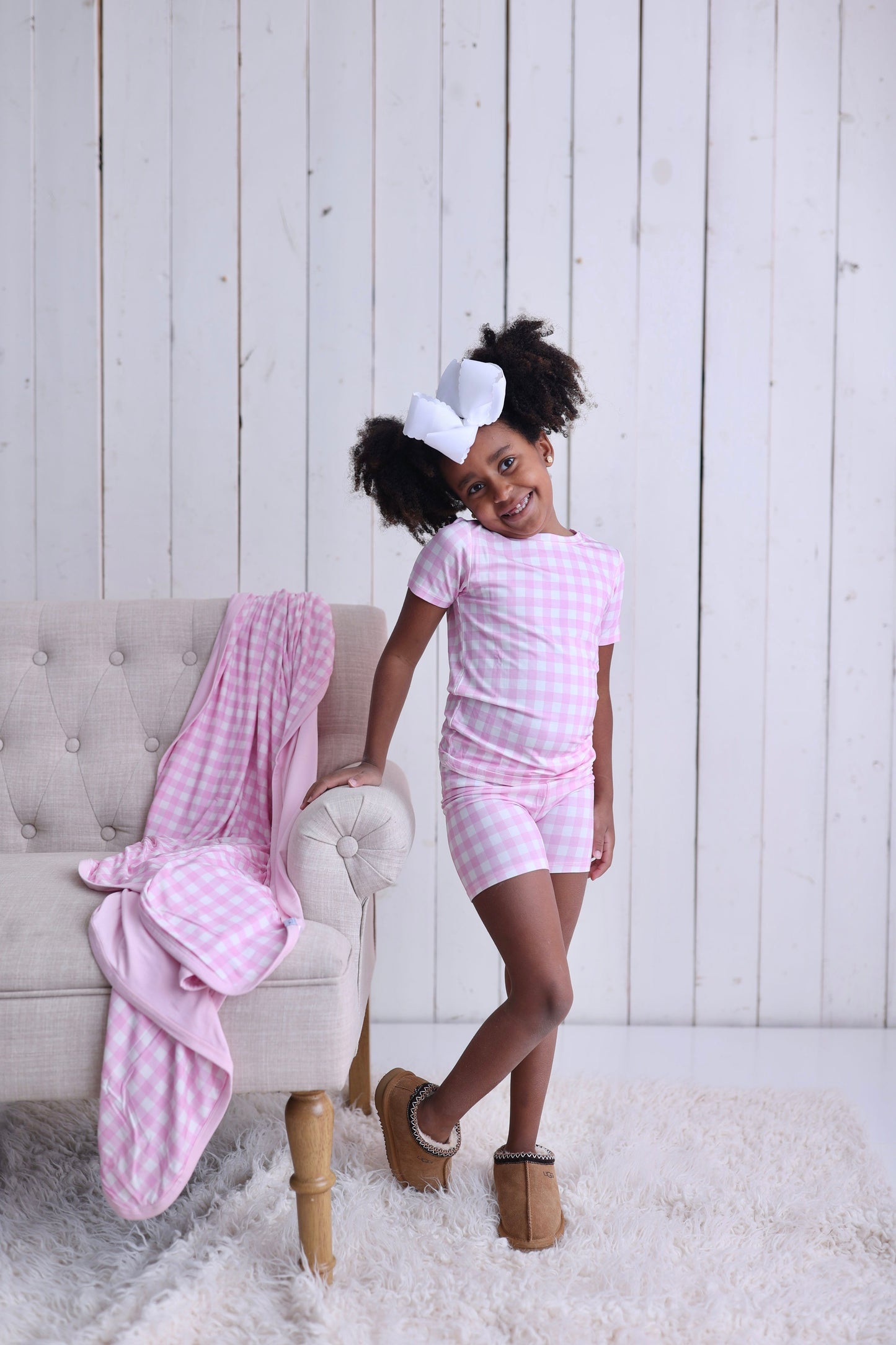 TAFFY PINK GINGHAM DREAM SHORT SET