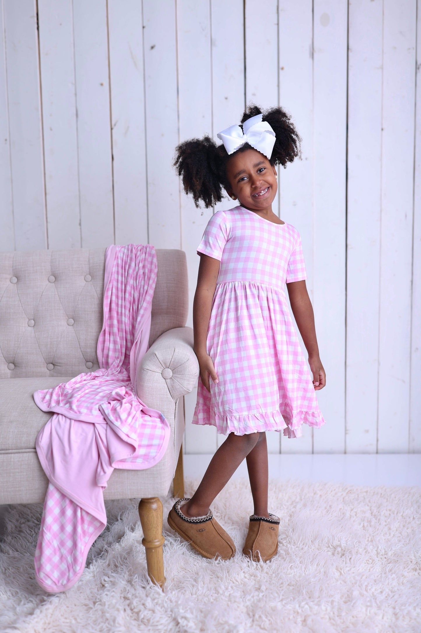 TAFFY PINK GINGHAM DREAM RUFFLE DRESS