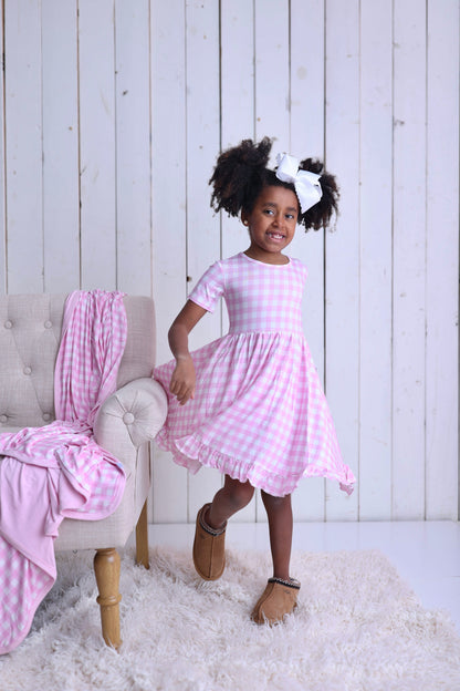 TAFFY PINK GINGHAM DREAM RUFFLE DRESS