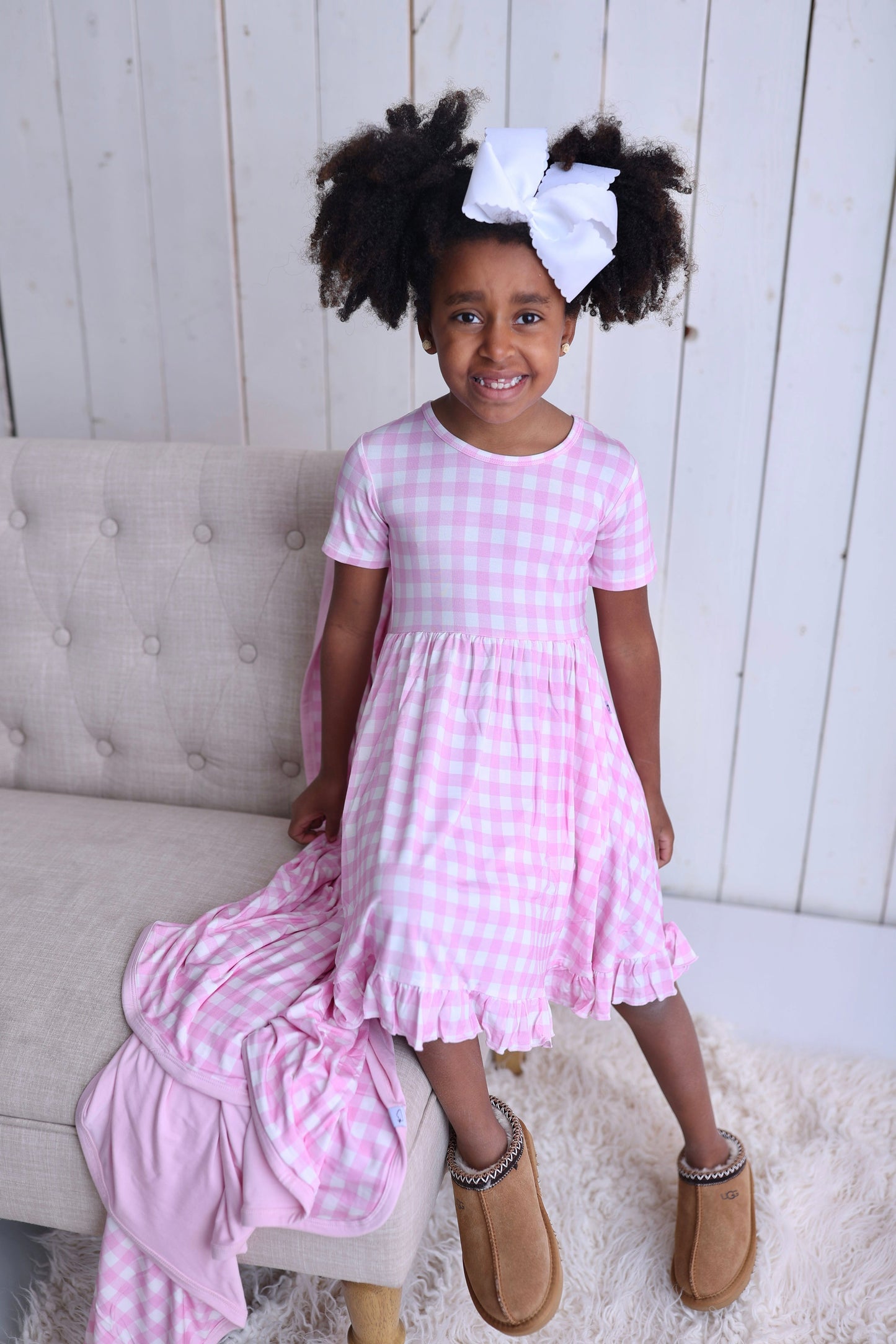 TAFFY PINK GINGHAM DREAM RUFFLE DRESS