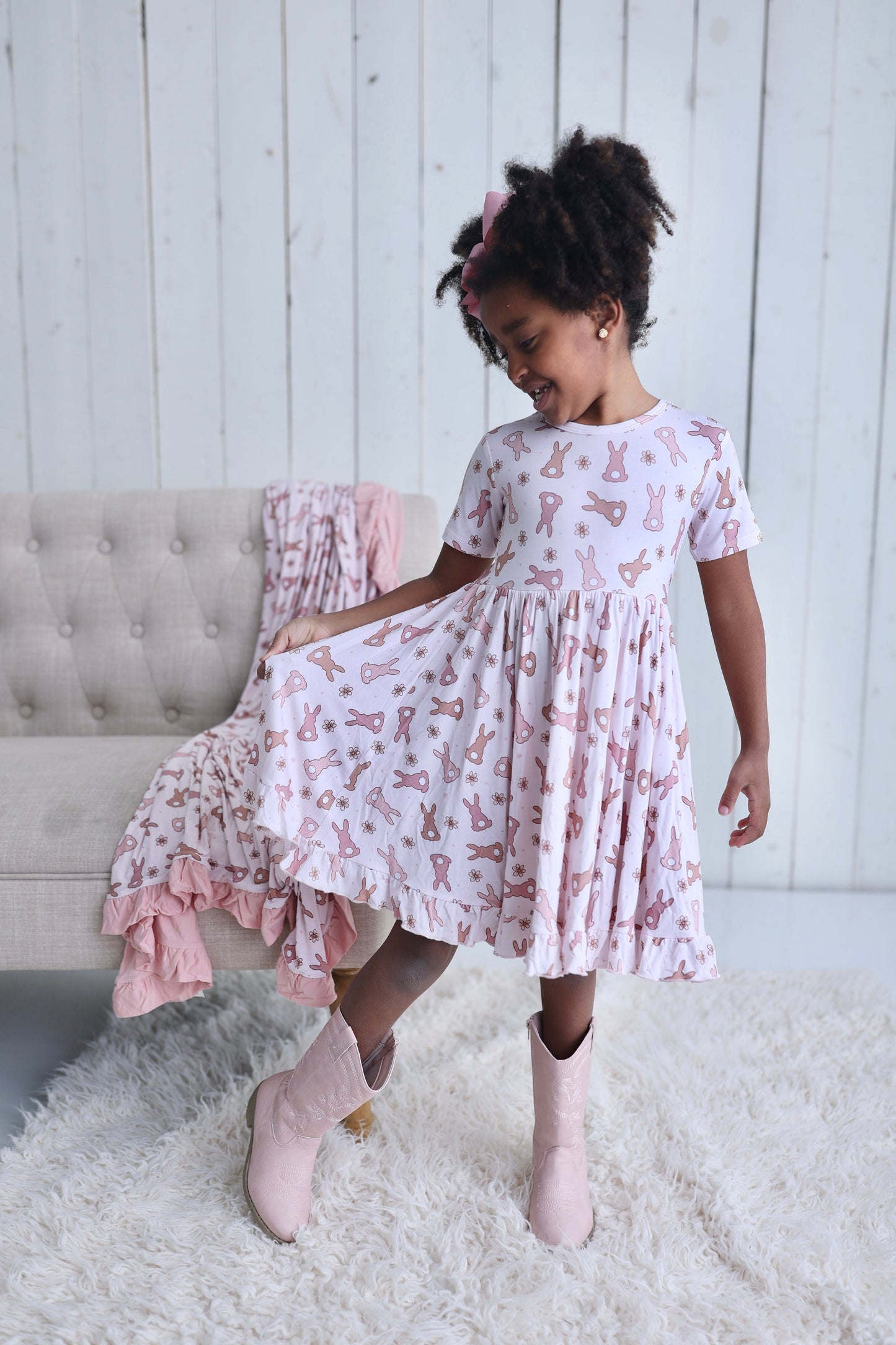 HOPPY EASTER DREAM RUFFLE DRESS