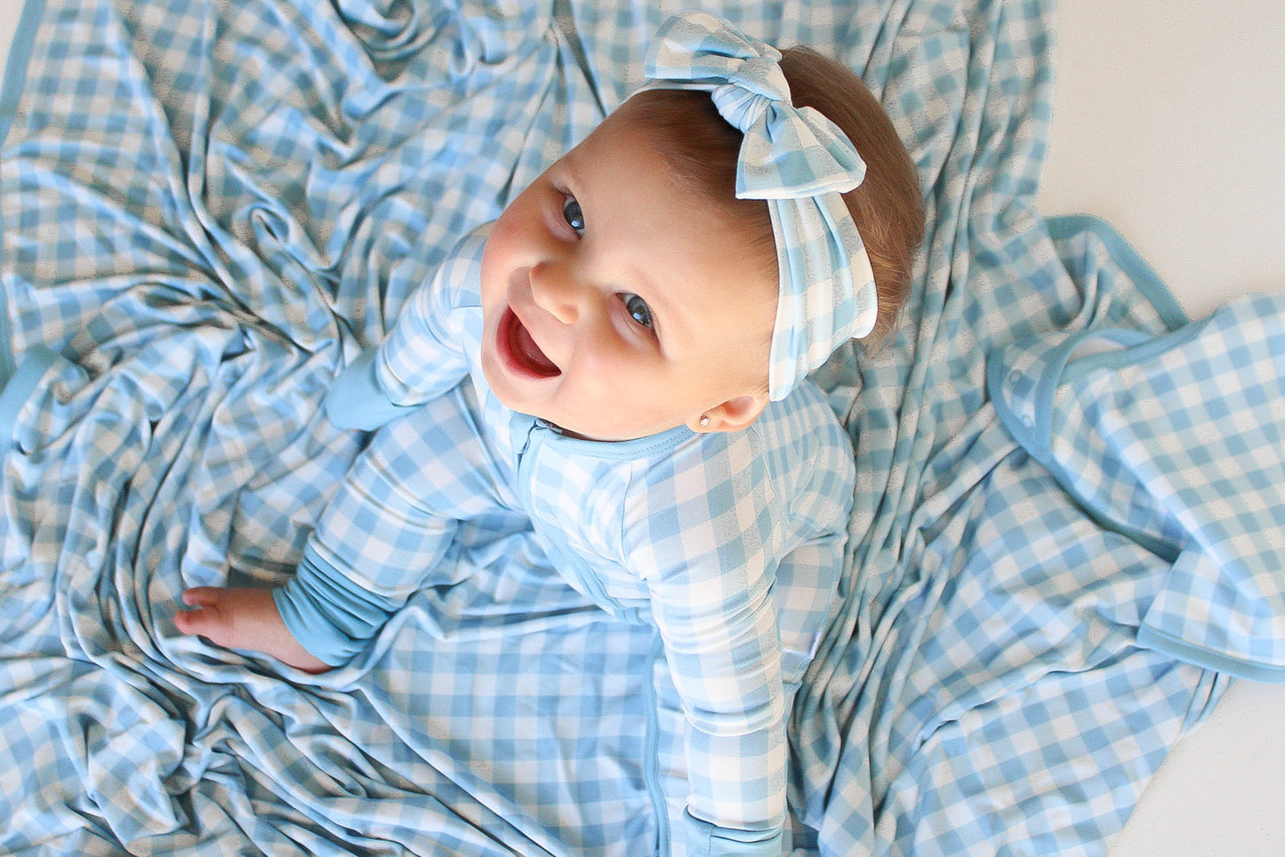 SKY BLUE GINGHAM DREAM BOW