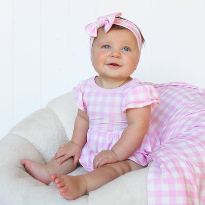 TAFFY PINK GINGHAM DREAM BODYSUIT DRESS