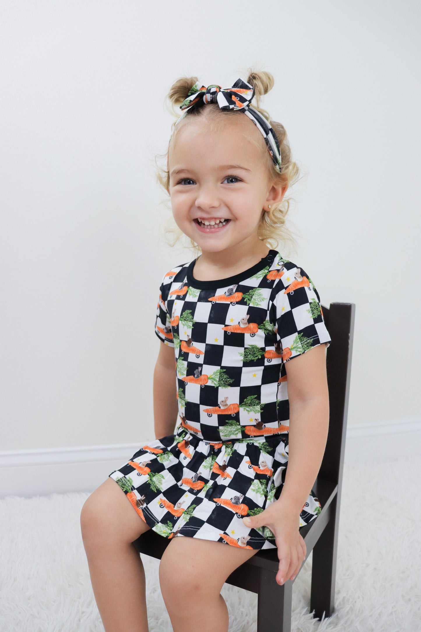 RACING CARROT CHECKERS DREAM BODYSUIT DRESS