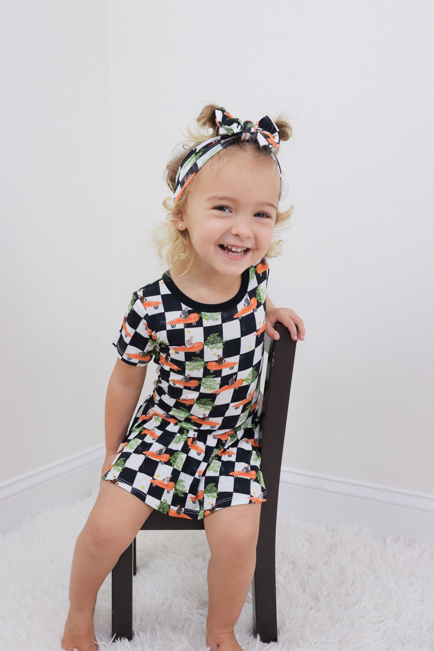 RACING CARROT CHECKERS DREAM BODYSUIT DRESS