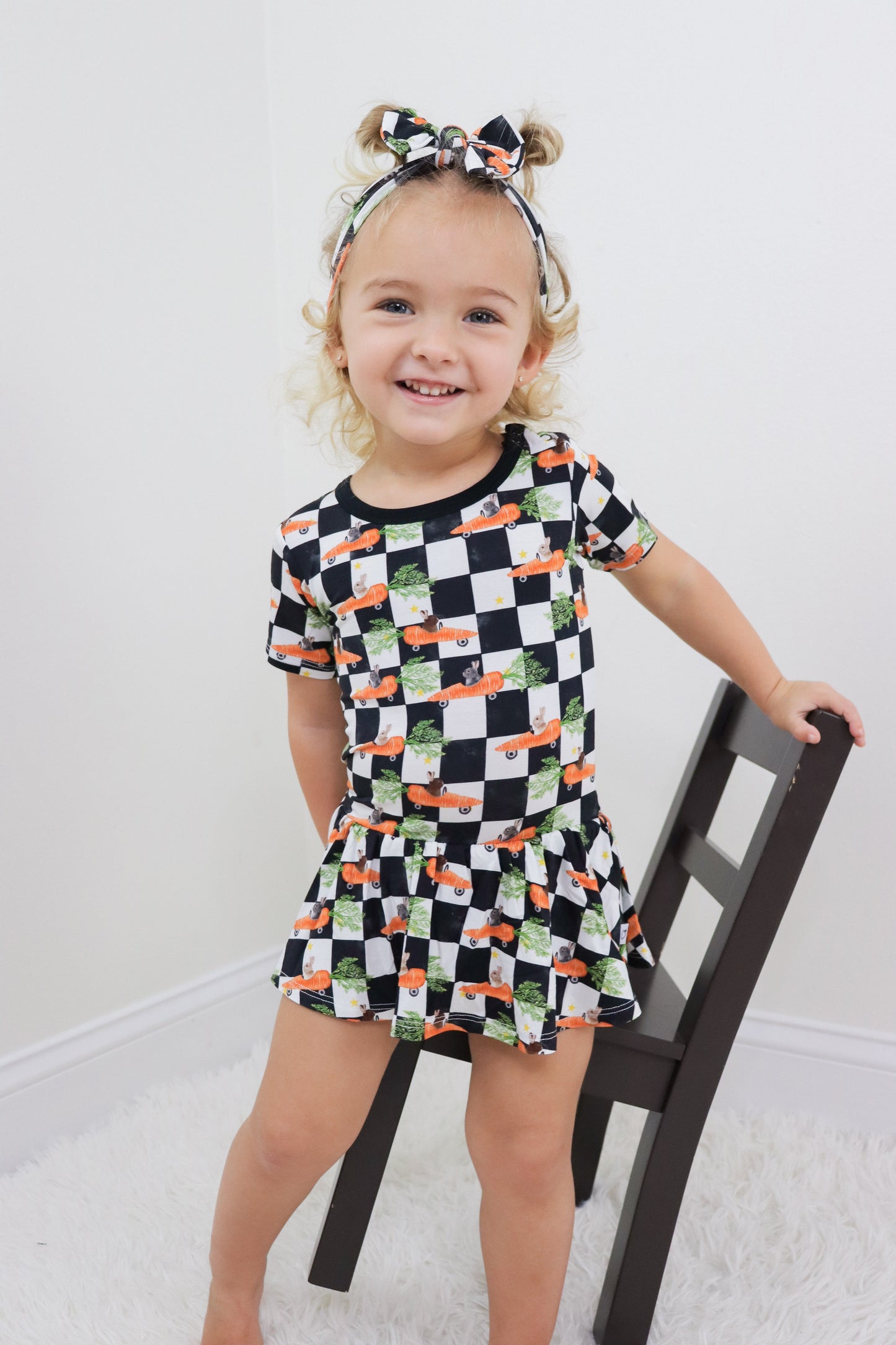 RACING CARROT CHECKERS DREAM BODYSUIT DRESS